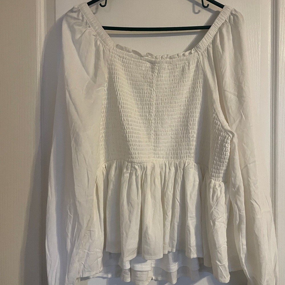 NWT Torrid Smocked Long‎ Sleeve Blouse 2X Peasant Boho Cottage Coquette Babydoll - Picture 4 of 8